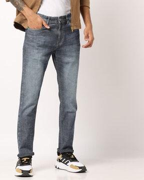 Cotton Slim Fit Lightly Washed Jeans