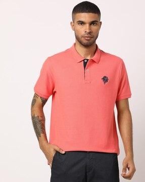 Regular Fit Polo T-Shirt with Spread Collar