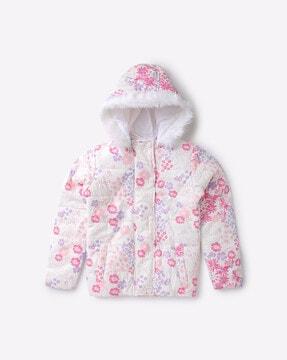 All Over Floral Print Puffer Jacket