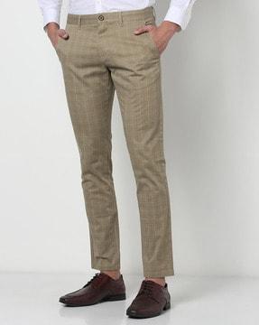 Checked Tapered Fit Trousers