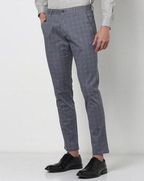 checked-tapered-fit-trousers