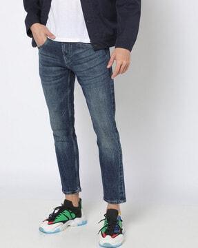 Lightly Washed Slim Tapered Fit Jeans