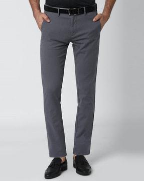 Texured Flat-Front Trousers