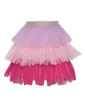 Colour-blocked Flared Skirt