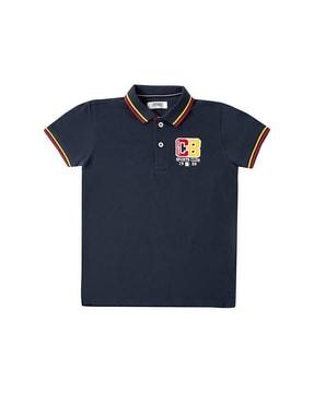 Striped Polo T-Shirt with Short-Sleeves