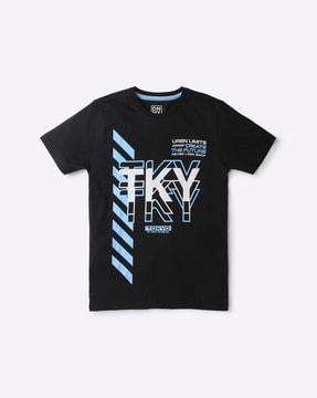 Tky Graphic Print Round-Neck T-Shirt