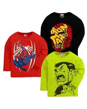 Pack of 3 Marvel Print T-Shirts