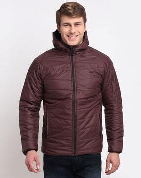 Hooded Bomber Jacket with Insert Pockets