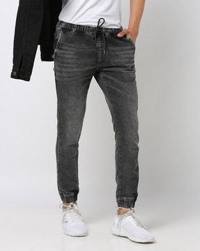 Heavily Washed Slim Fit Jogger Jeans