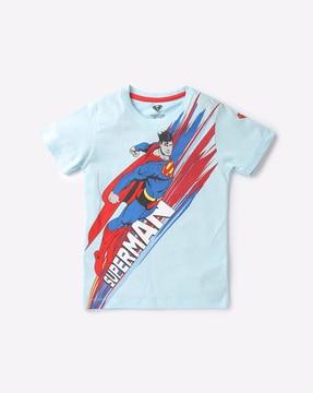 Superman Print Round-Neck T-Shirt