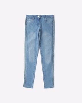 Stone-Wash Straight Fit Jeans