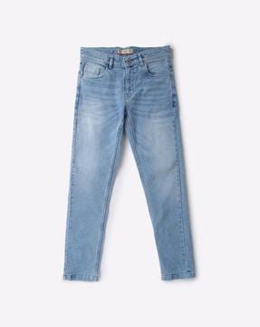Stone-Wash Slim Fit Jeans