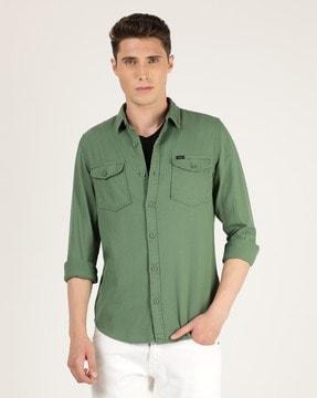 slim-fit-shirt-with-buttoned-flap-pockets