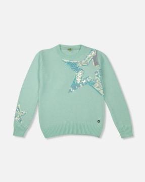 Sequinned Embellished Crew-Neck Sweatshirt