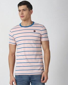 striped-crew-neck-t-shirt-with-applique