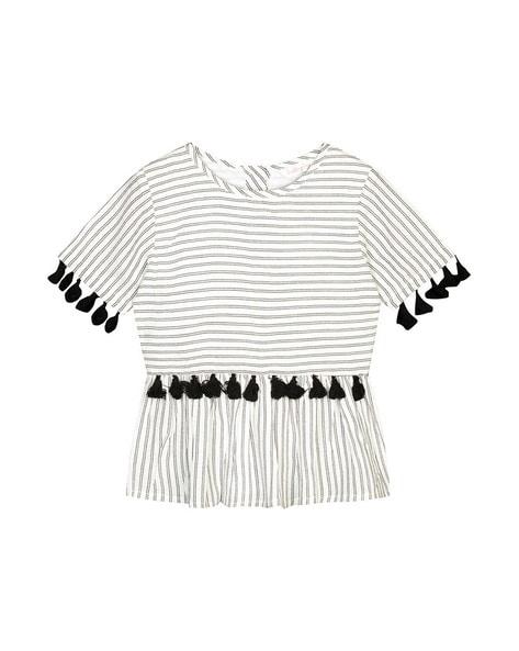 Striped Top with Tassels