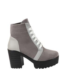 colour-block-suede-ankle-length-boots-