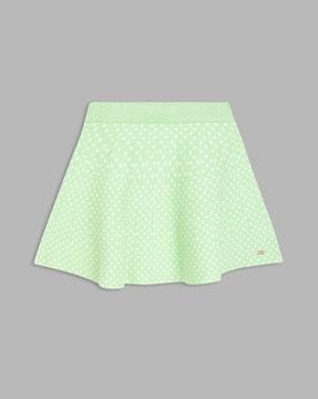 Polka-Dot Print A-Line Skirt