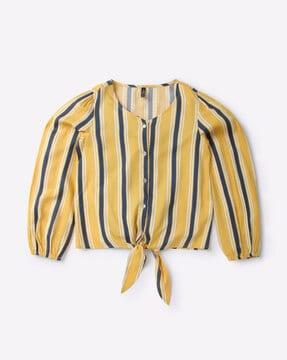 Striped Tie-Up Top