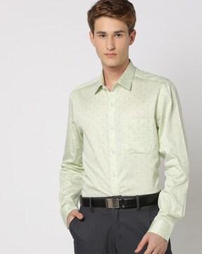 micro-print-slim-fit-cotton-shirt-with-patch-pocket