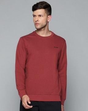 Crew-Neck Sweatshirt with Brand Embroidery