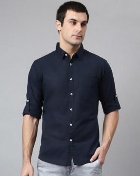 Solid Slim Fit Full-Sleeve Classic Shirt