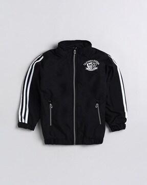 Zip-Front Bomber Jacket with Zipper Pockets