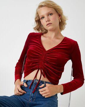 ruched-fitted-crop-top