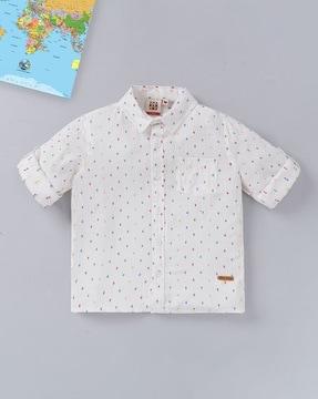 Sustainable Printed Shirt with Patch Pocket