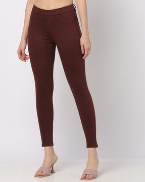 Mid-Rise Skinny Fit Trousers