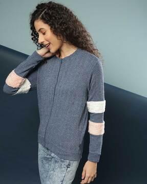 Zip-Front Knitted Sweatshirt