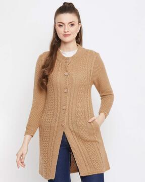 Knitted Round-Neck Cardigan