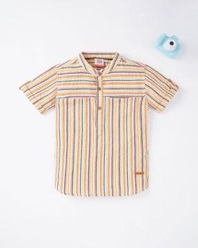 Sustainable Striped Shirt with Welt Pockets