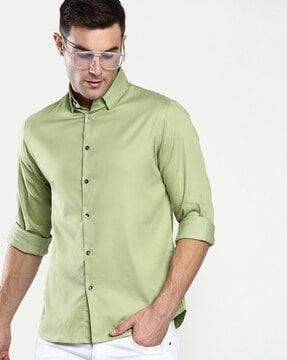 slim-fit-shirt-with-roll-up-sleeve