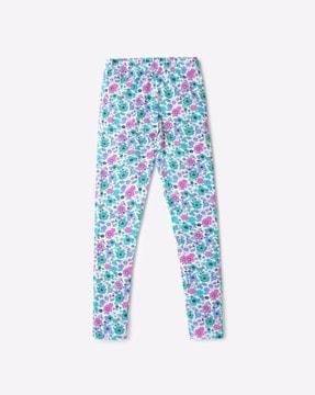 Floral-Print Leggings with Elasticated Waist