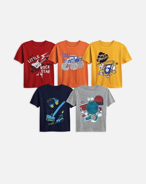 Pack of 5 Graphic Print Crew-Meck T-shirts