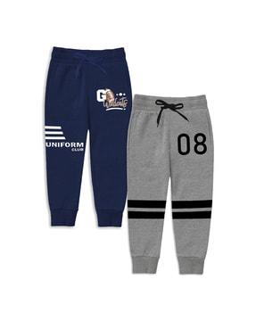 Pack of 2 Printed Joggers with Drawstring Waist