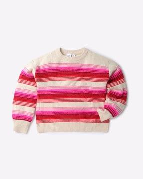Striped Round-Neck Pullover