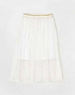 Micro Print Straight Skirt