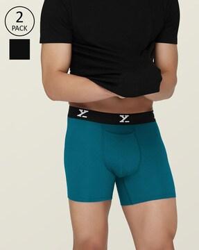 Pack of 2 Boxer Briefs with Elasticated Waist