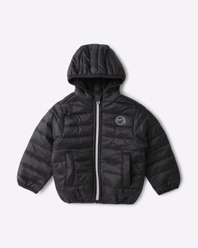 Hooded Puffer Jacket with Insert Pockets