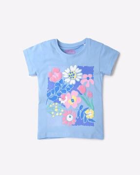 Floral Print Round-Neck T-Shirt
