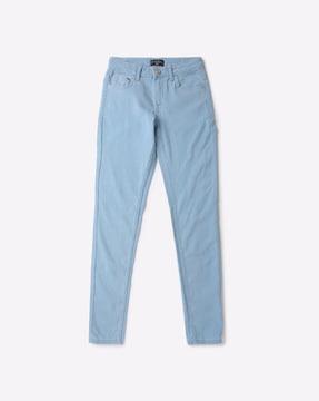Flat-Front Mid-Rise Jeans