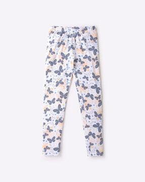 Butterfly Print Leggings with Elasticated Waist