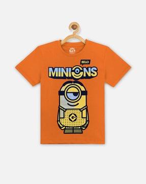 Minion Print Crew-Neck T-shirt