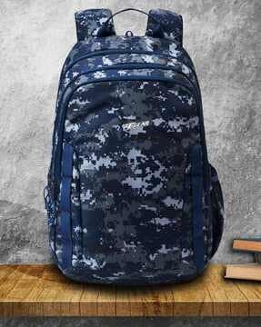Camouflage Print Backpack with Rain Cover