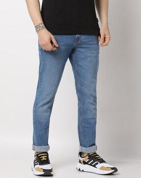 Mid-Wash Mid-Rise Jeans