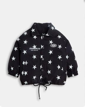 Star Printed Front-open Jacket