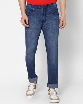 Washed Slim-Fit Denim Jeans