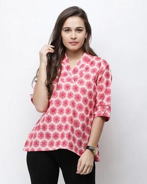 Printed Tunic with Button Closure